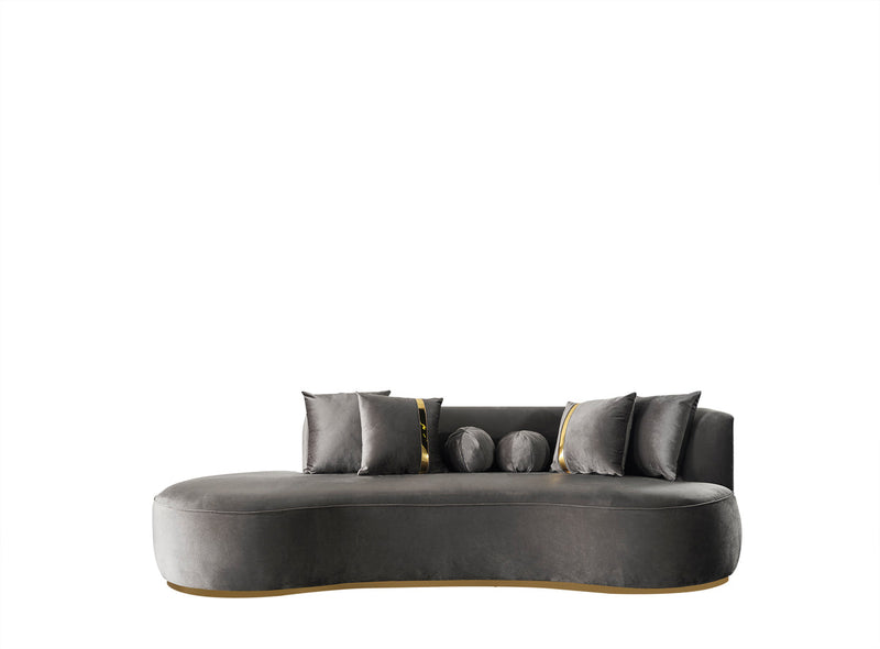 Sophia Gray Velvet Chaise Lounge