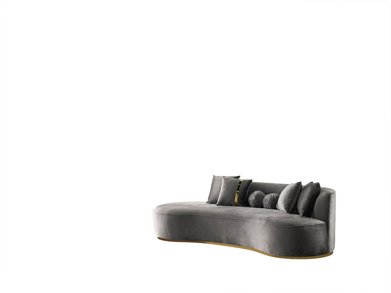 Sophia Gray Velvet Chaise Lounge