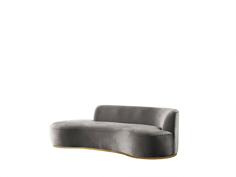 Sophia Gray Velvet Chaise Lounge