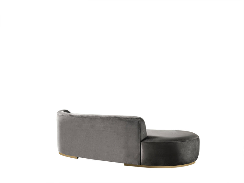 Sophia Gray Velvet Chaise Lounge