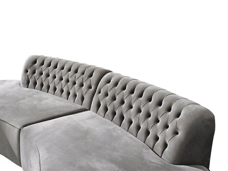 Sophia Gray Velvet Curved Sectional