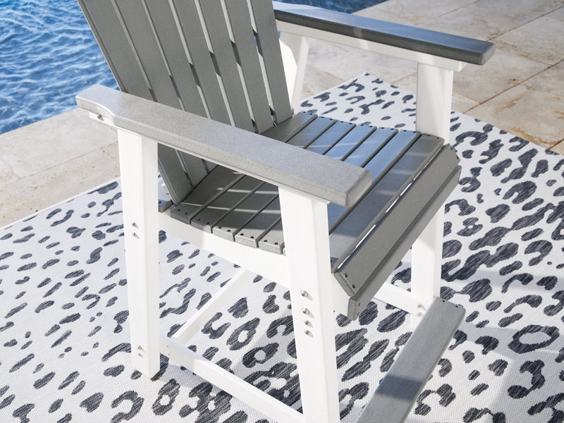 Transville Gray/white Outdoor Counter Height Bar Stool (Set Of 2)