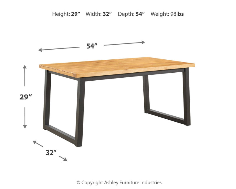 Town Wood Brown Black Outdoor Dining Table Set (Set of 3)