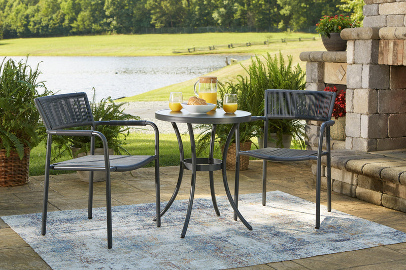 Crystal Breeze Gray 3-Piece Table And Chair Set