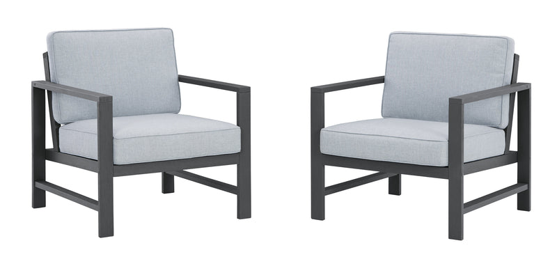 Fynnegan Gray Lounge Chair With Cushion (Set of 2)