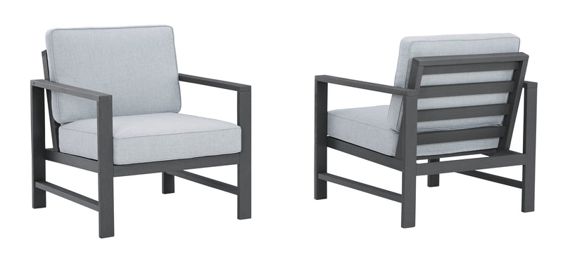 Fynnegan Gray Lounge Chair With Cushion (Set of 2)