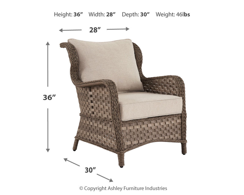 Clear Ridge Light Brown Lounge Chair With Cushion (Set of 2)