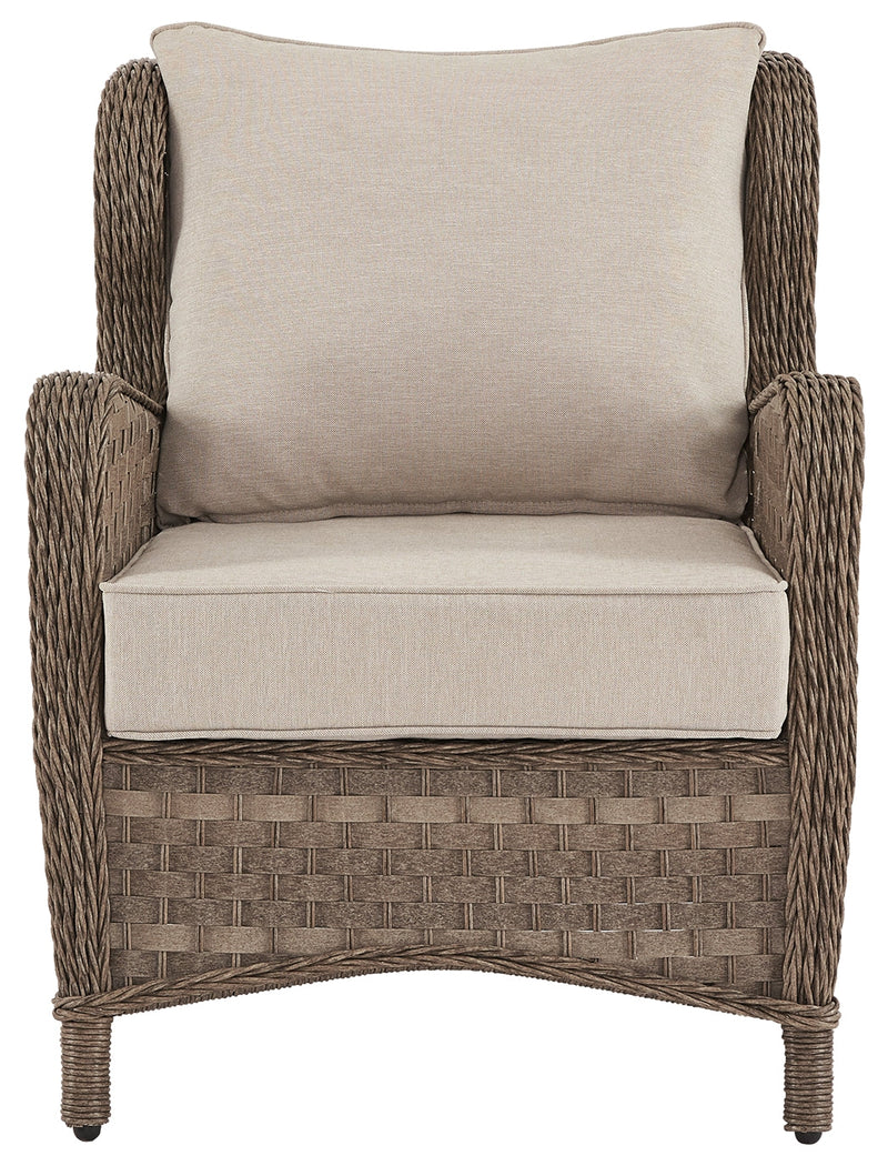 Clear Ridge Light Brown Lounge Chair With Cushion (Set of 2)