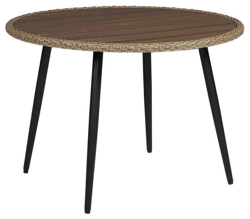 Amaris Brown Black Outdoor Dining Table