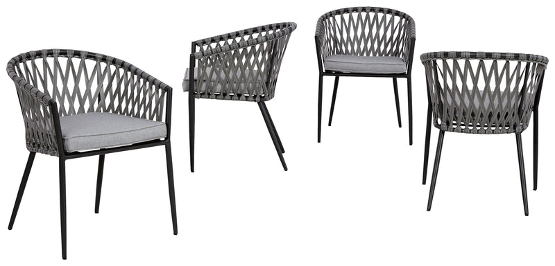 Palm Bliss Gray Outdoor Dining Chair (Set of 4)