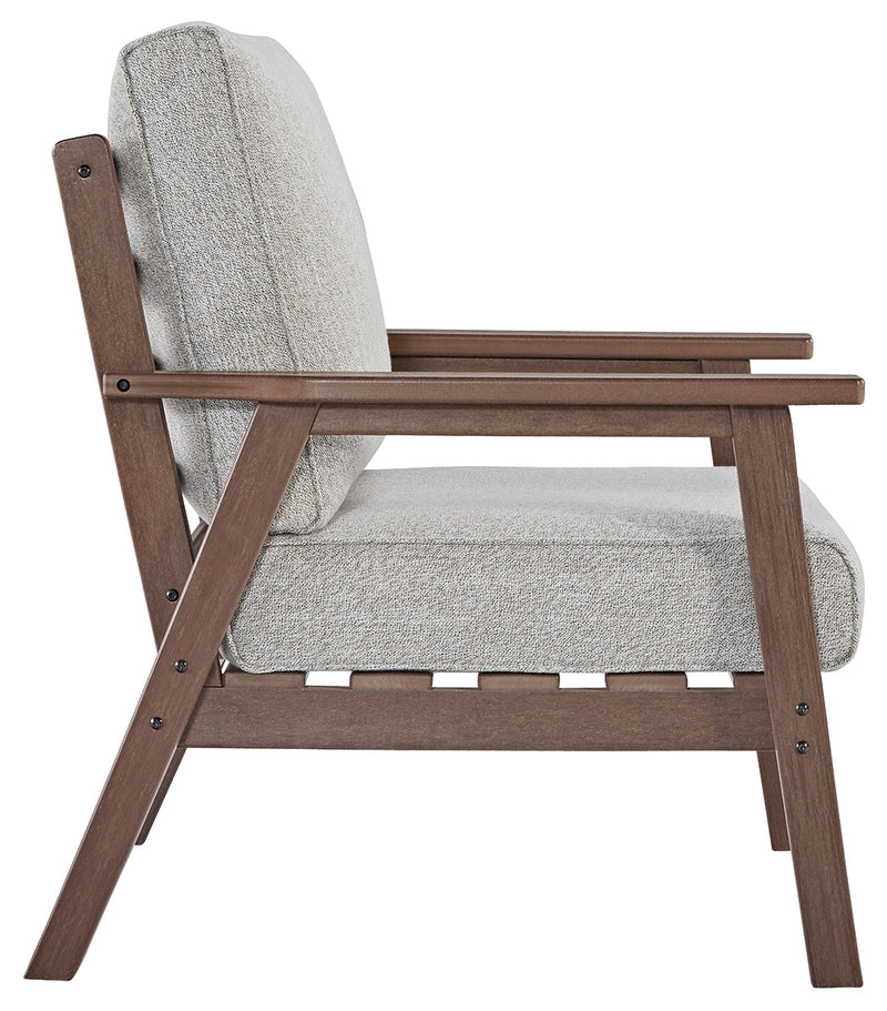 Emmeline Brown/beige Outdoor Lounge Chair With Cushion (Set Of 2)