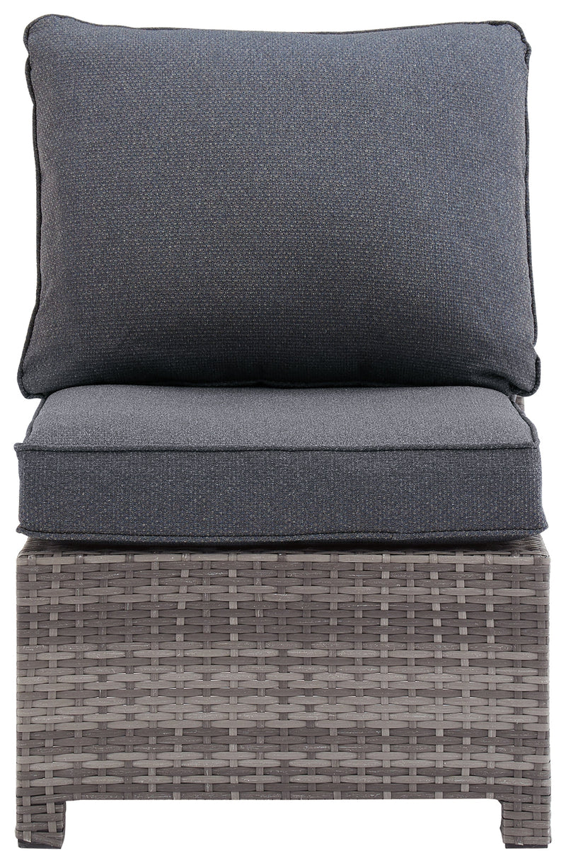 Salem Beach Gray Armless Chair With Cushion