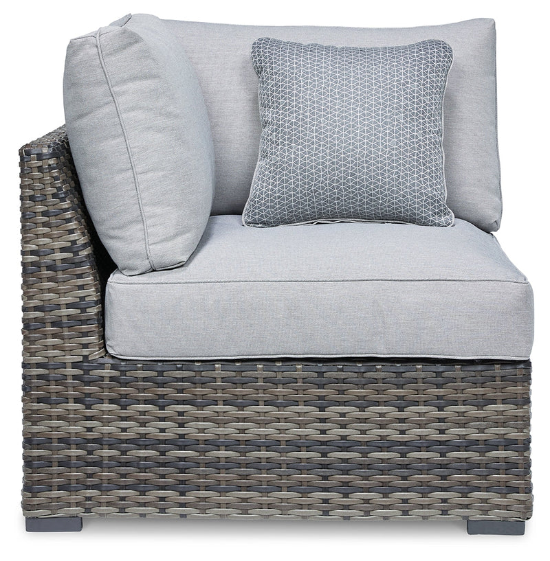 Harbor Court Gray Corner With Cushion (Set of 2)