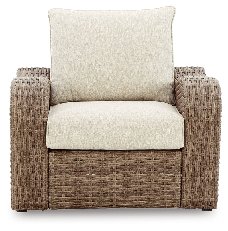 Sandy Bloom Beige Lounge Chair With Cushion