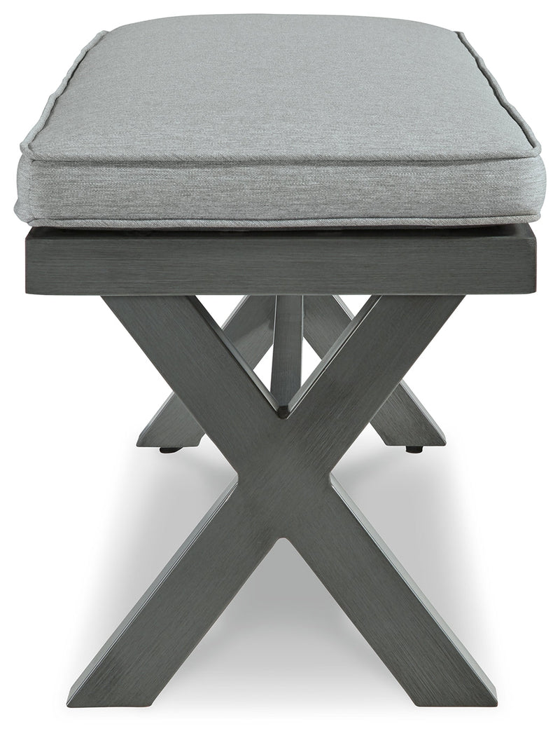 Elite Park Gray Outdoor Bench With Cushion