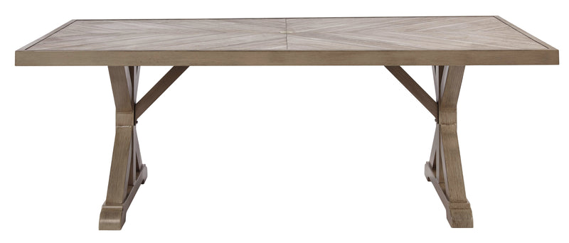 Beachcroft Beige Dining Table With Umbrella Option