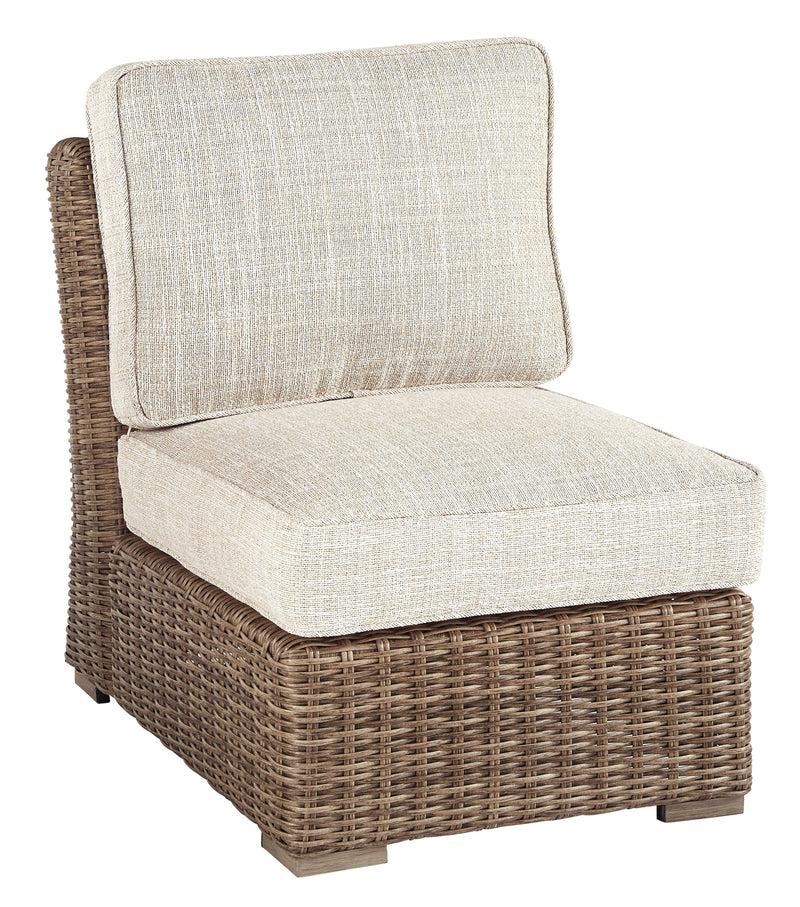 Beachcroft Beige Armless Chair With Cushion