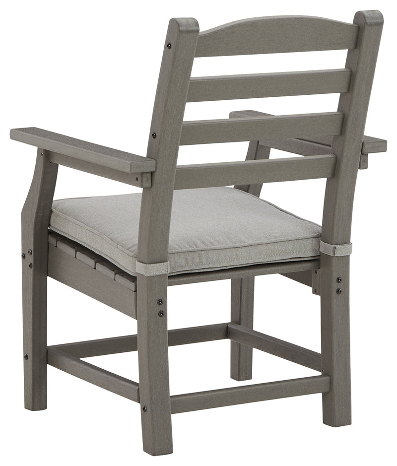 Visola Gray Arm Chair With Cushion (Set Of 2)