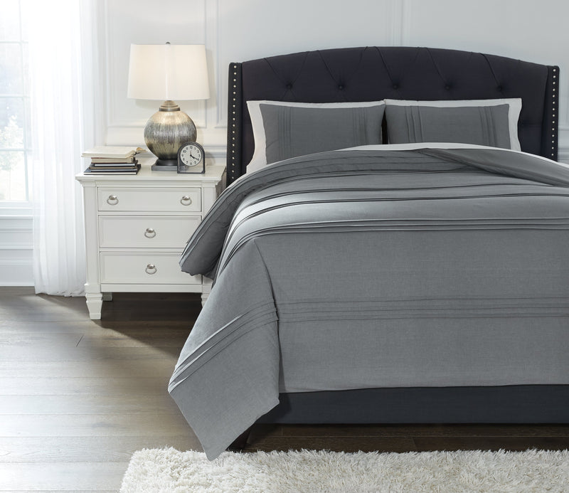 Mattias Gray 3-Piece King Comforter Set