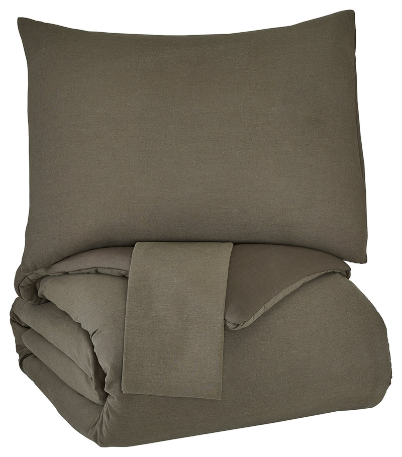 Eilena Dark Taupe Queen Comforter Set