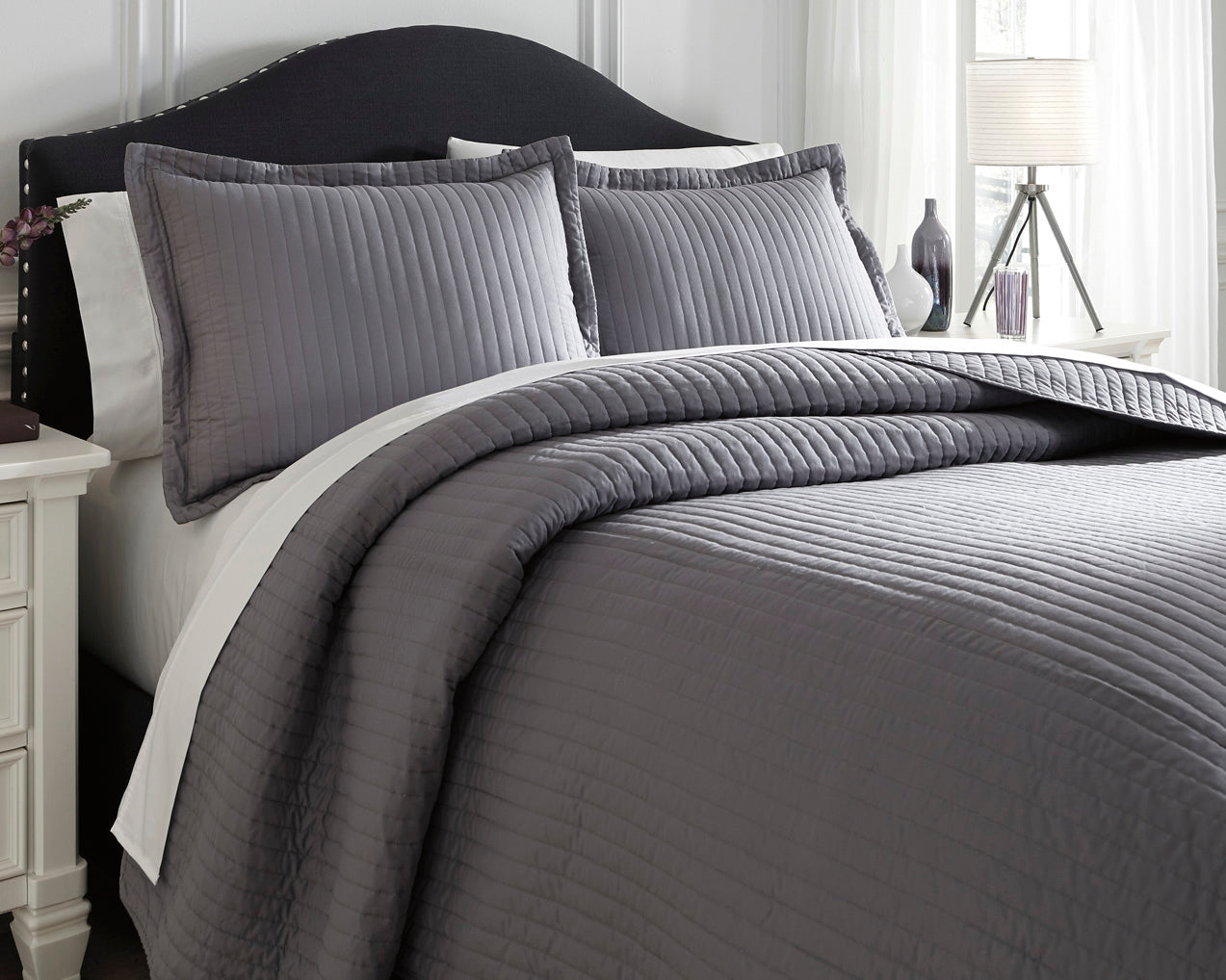 Raleda Gray 3-Piece King Coverlet Set