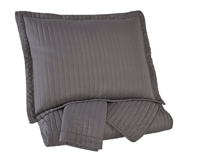 Raleda Gray 3-Piece Queen Coverlet Set