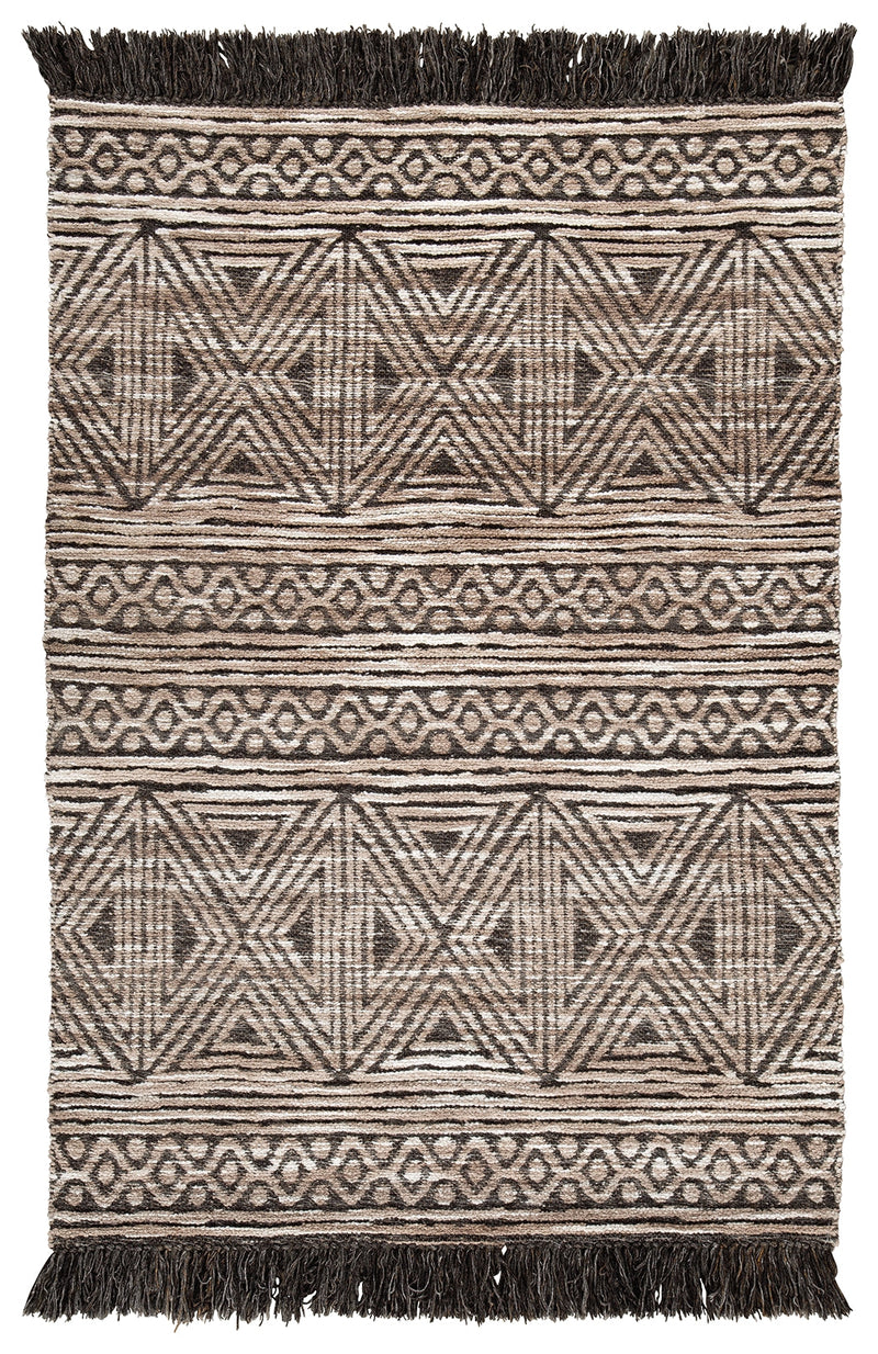 Kylin Taupe Charcoal White 5' X 7' Rug