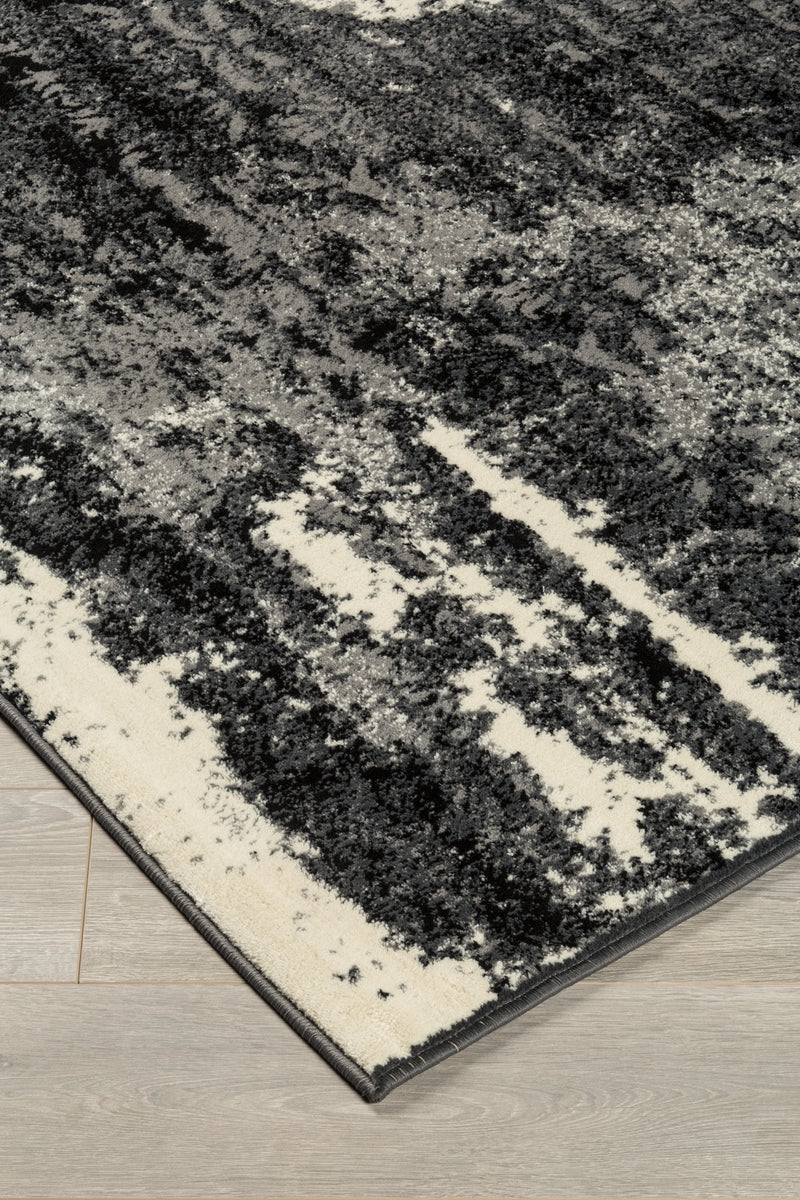 Roskos Black Cream Gray 5' X 7' Rug