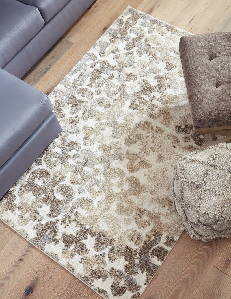 Jiro Brown Cream 5' X 7' Rug