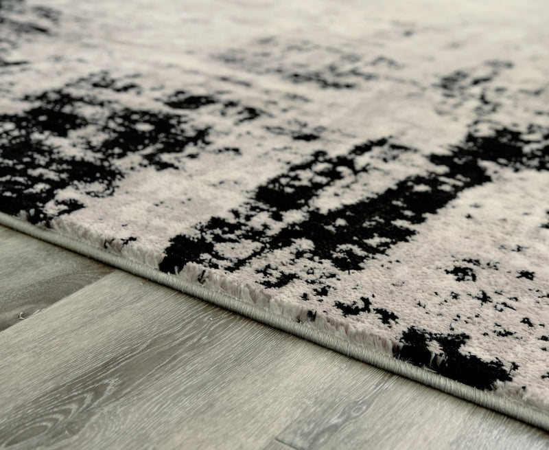 Zekeman Black Cream Gray 7'10" X 10' Rug