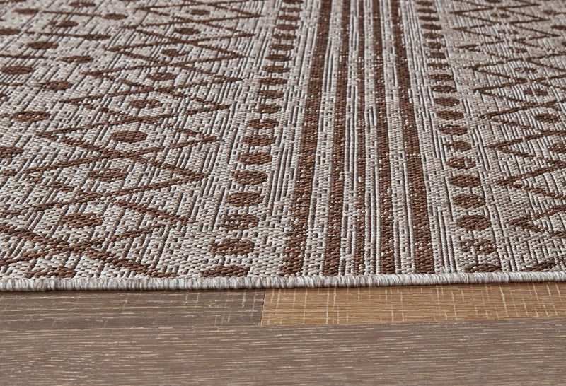 Dubot Tan Brown White 5'3" X 7'7" Rug