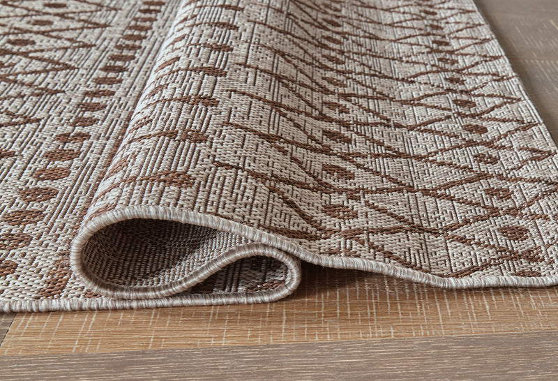 Dubot Tan Brown White 5'3" X 7'7" Rug