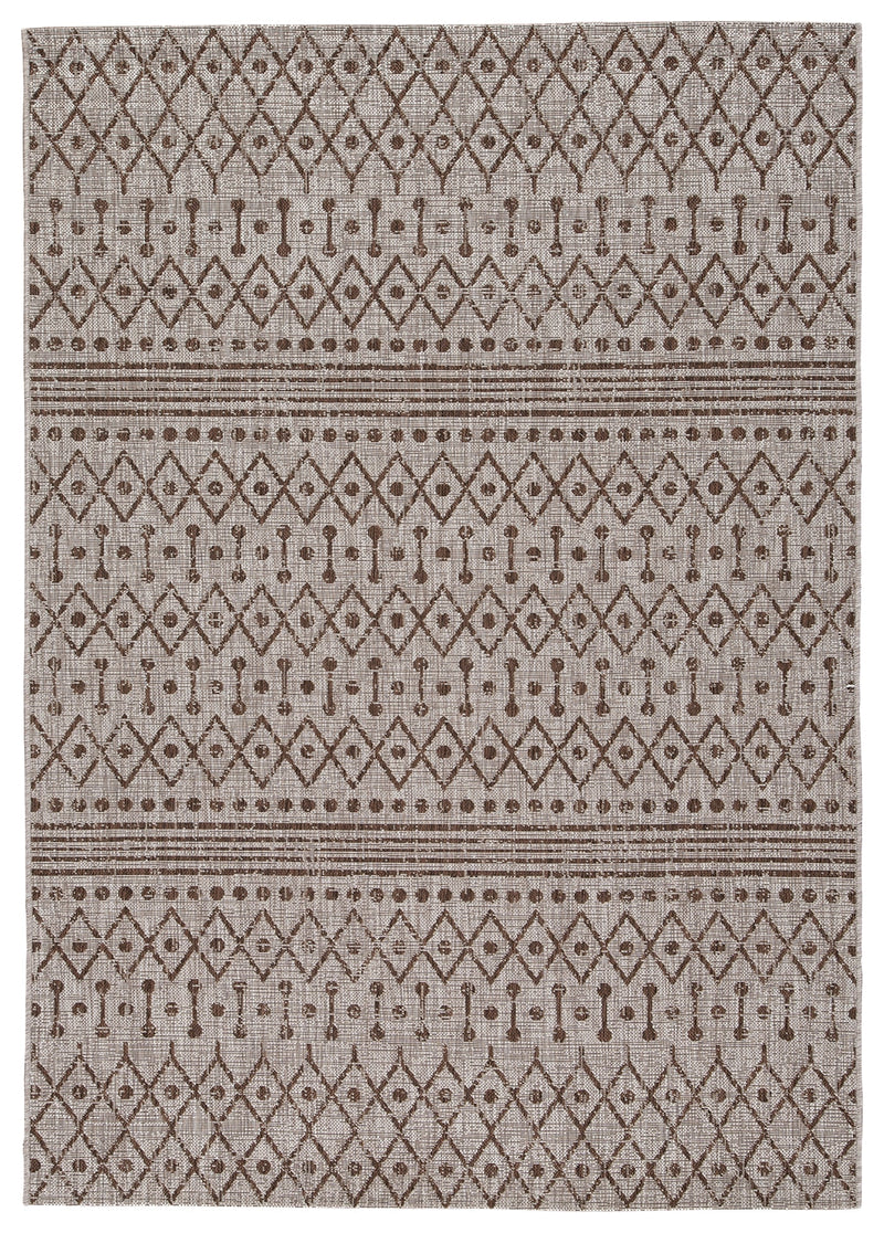 Dubot Tan Brown White 5'3" X 7'7" Rug