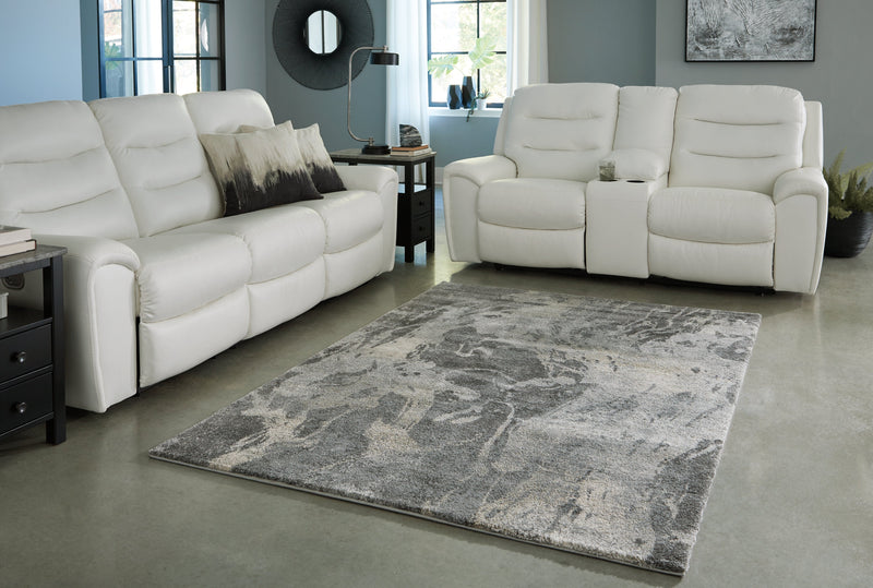 Larobin Charcoal Beige Gray 5'3" X 7'3" Rug