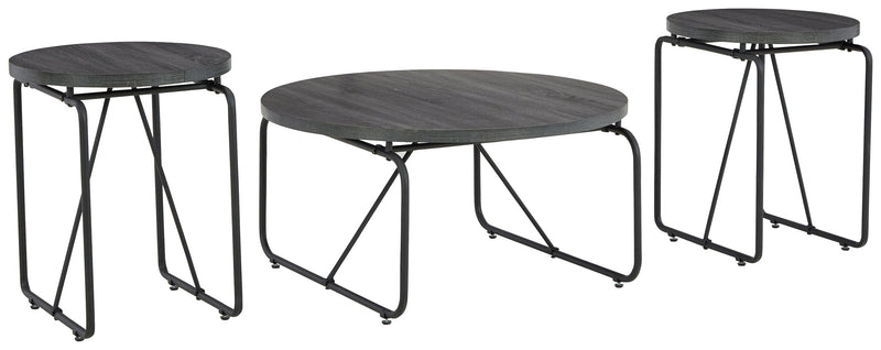 Garvine Charcoal Black Table (Set of 3)