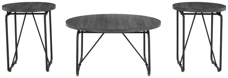 Garvine Charcoal Black Table (Set of 3)