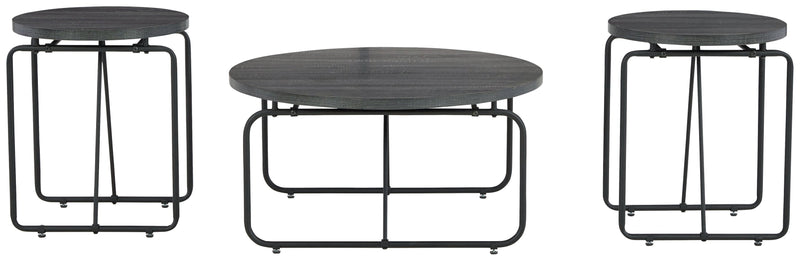 Garvine Charcoal Black Table (Set of 3)