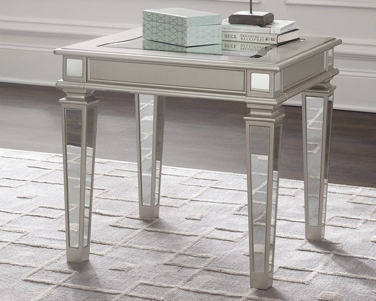 Tessani Silver Coffee Table With 1 End