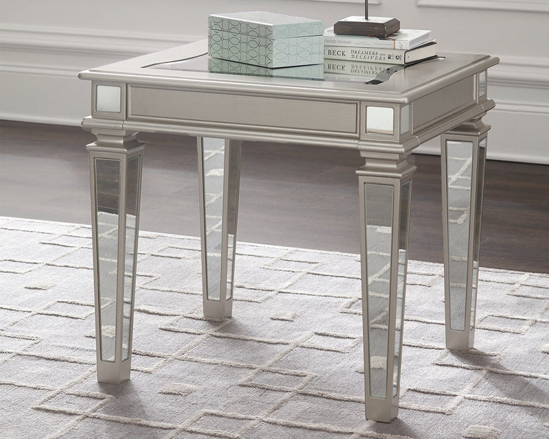 Tessani Silver End Table