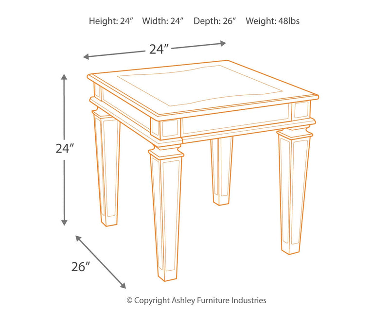 Tessani Silver End Table