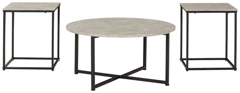 Lazabon Gray Black Table (Set of 3)