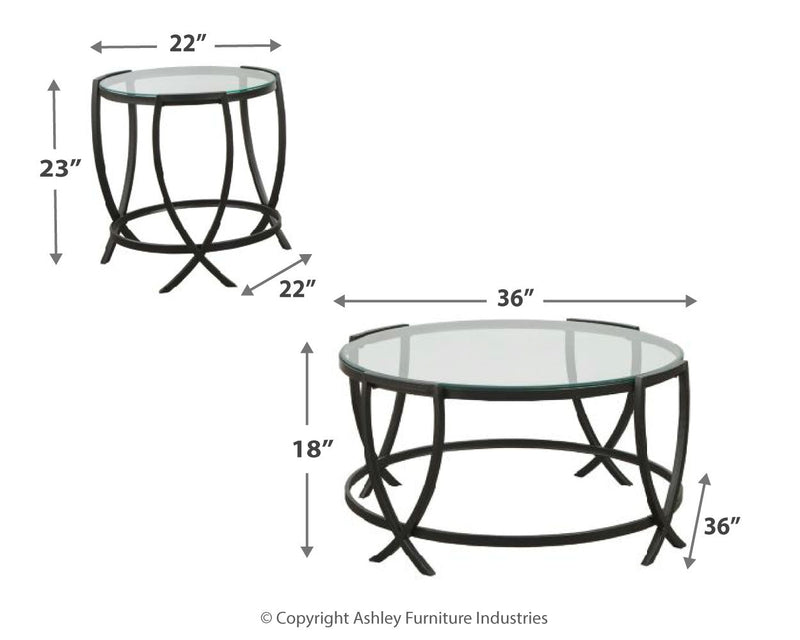 Tarrin Black Table (Set of 3)