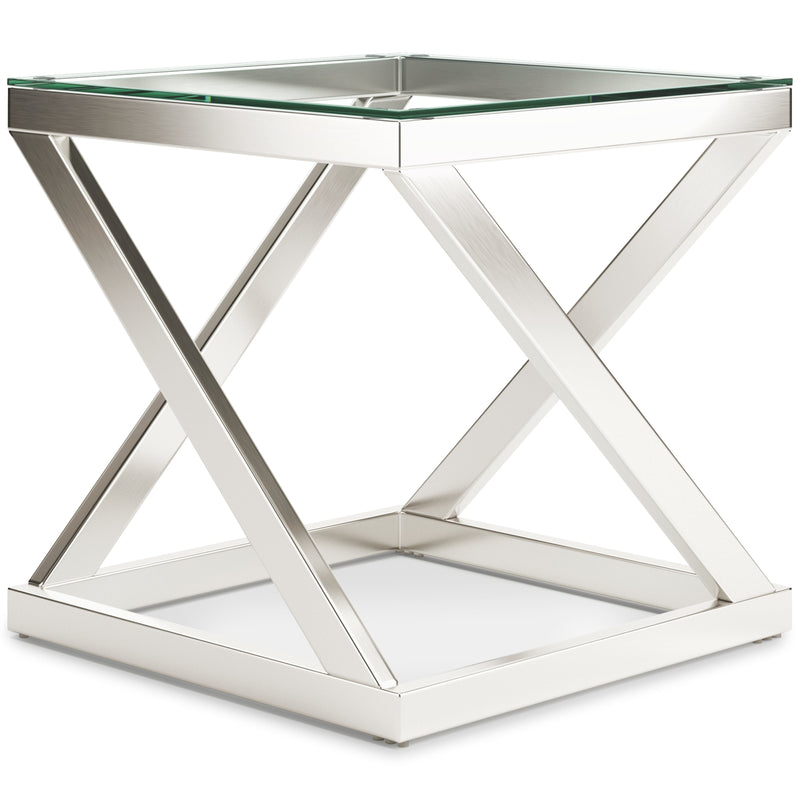 Coylin Brushed Nickel Finish 2 End Tables