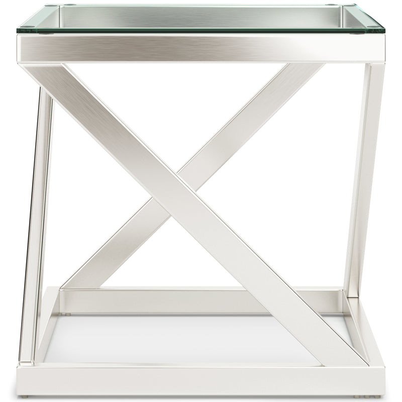 Coylin Brushed Nickel Finish 2 End Tables