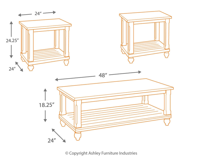 Mallacar Black Table (Set of 3)