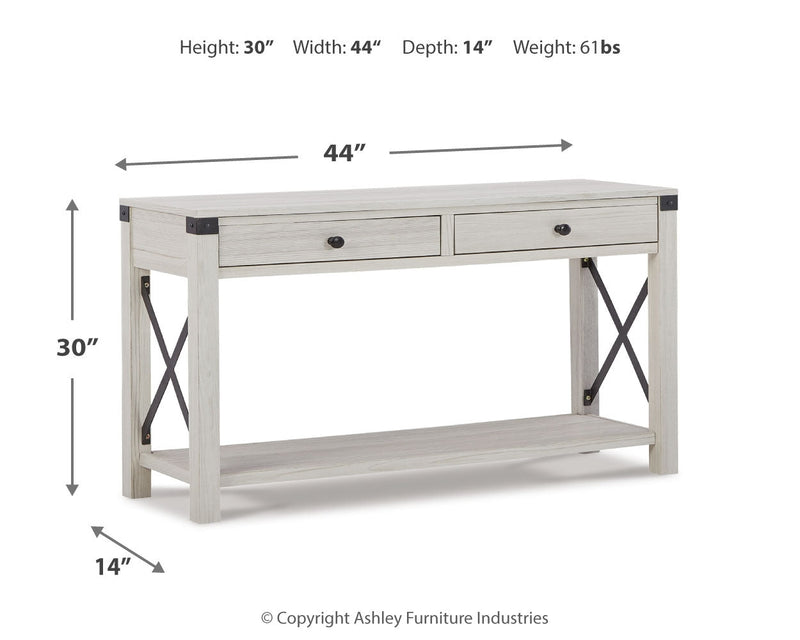 Bayflynn Whitewash Sofa Console Table