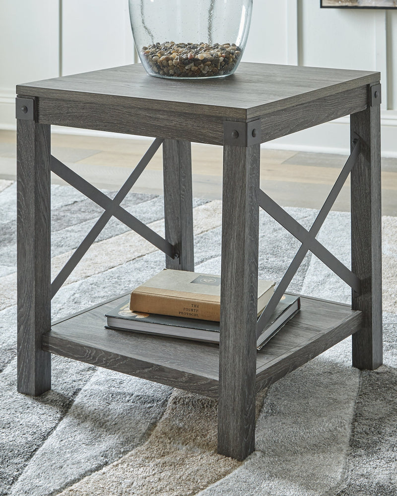 Freedan Grayish Brown End Table