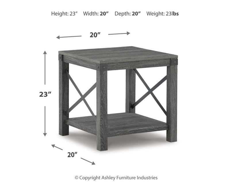 Freedan Grayish Brown End Table