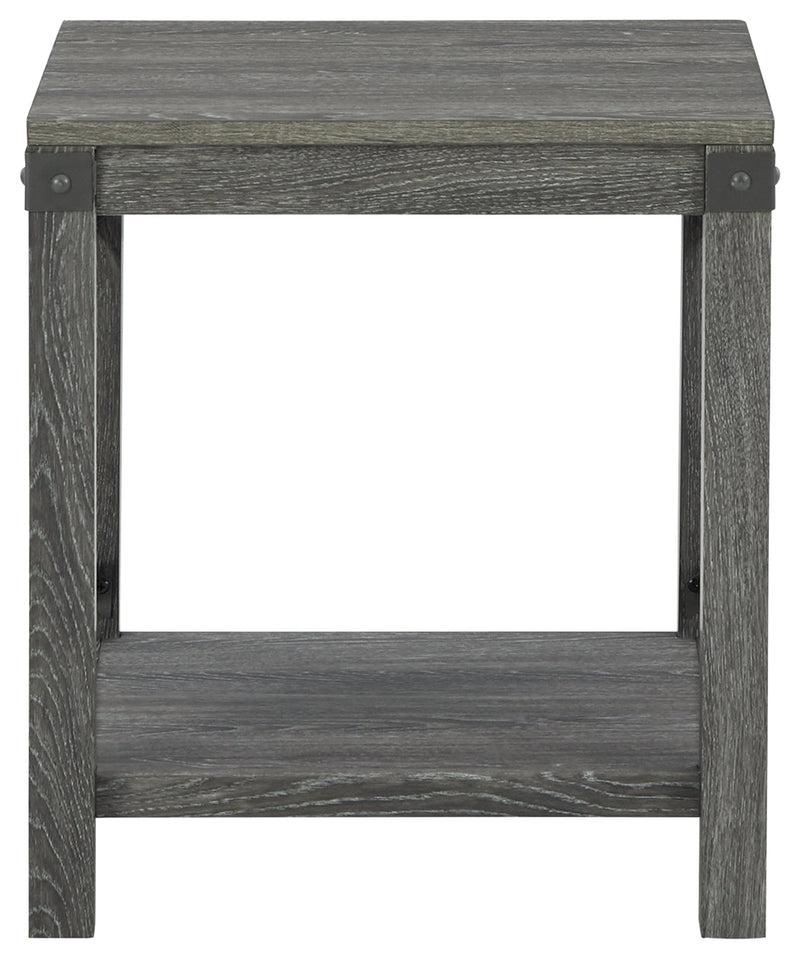 Freedan Grayish Brown End Table