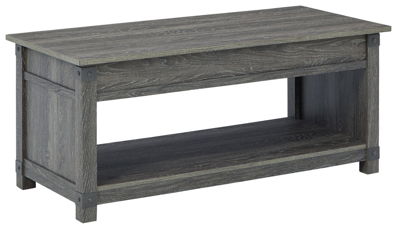 Freedan Grayish Brown Lift-top Coffee Table